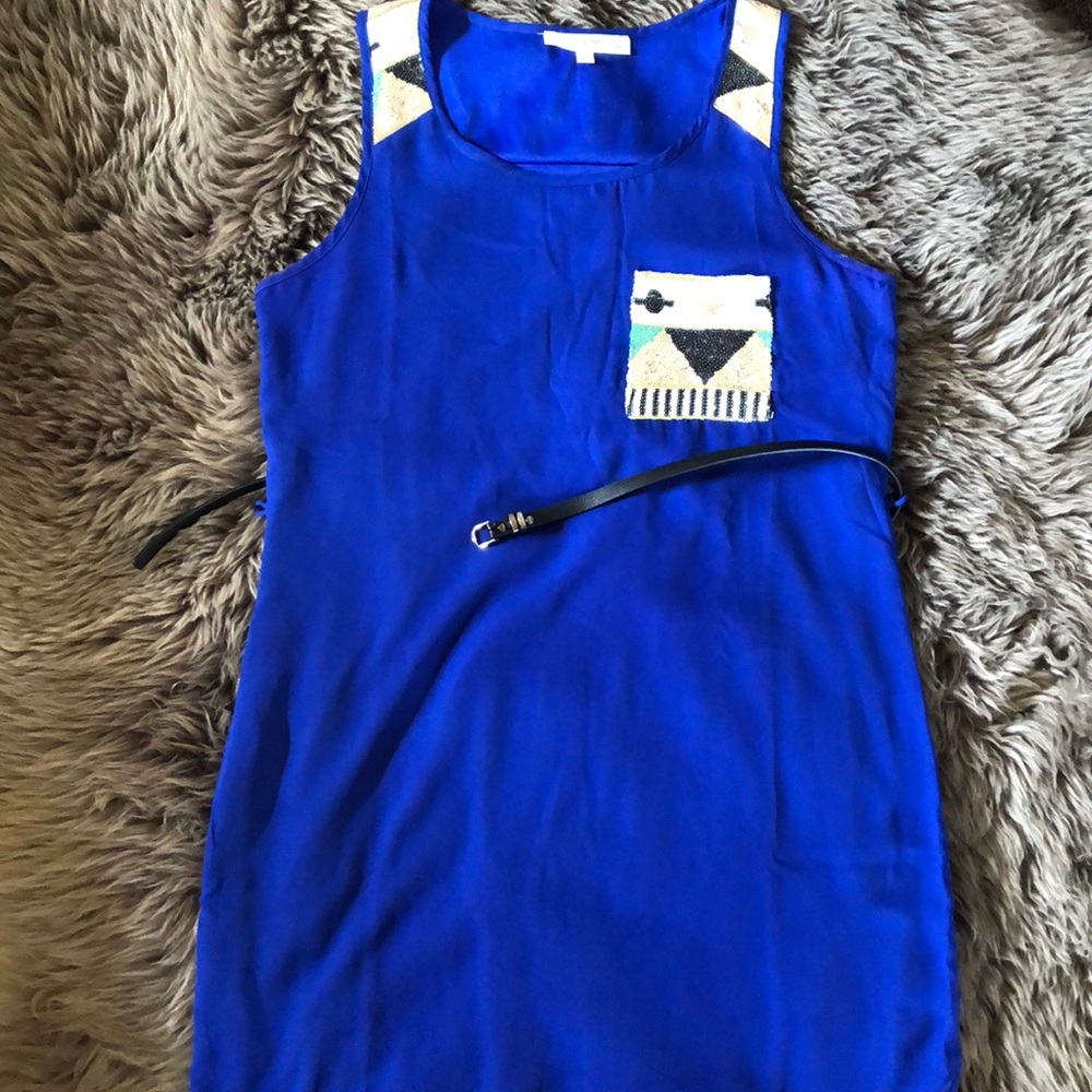 Colbalt blue sequin tank dress